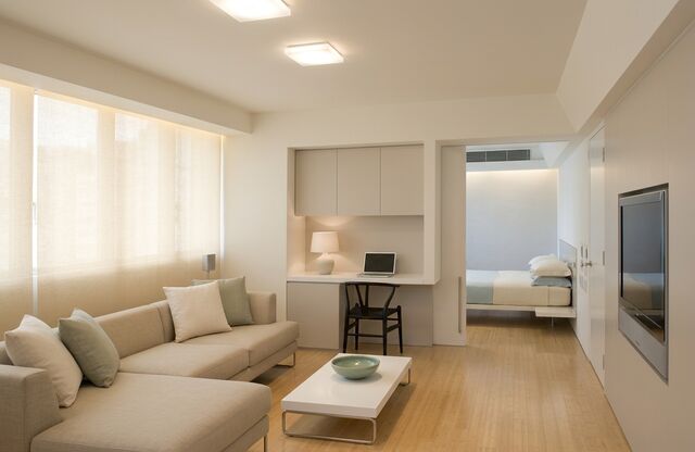 A living room redesigned by AI in the Minimalist style